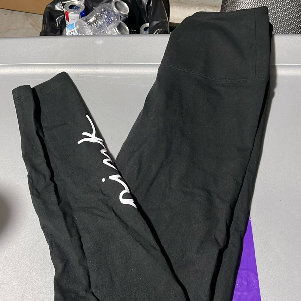 pink black leggings